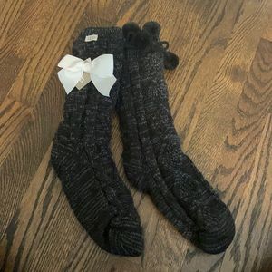 NET! UGG Pom Lurex Fleece Lined Crew Sock
